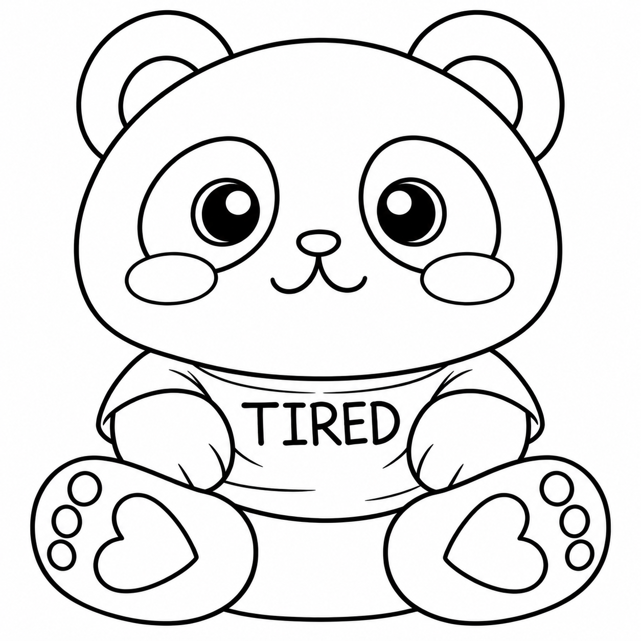 Mia the Panda black and white coloring page