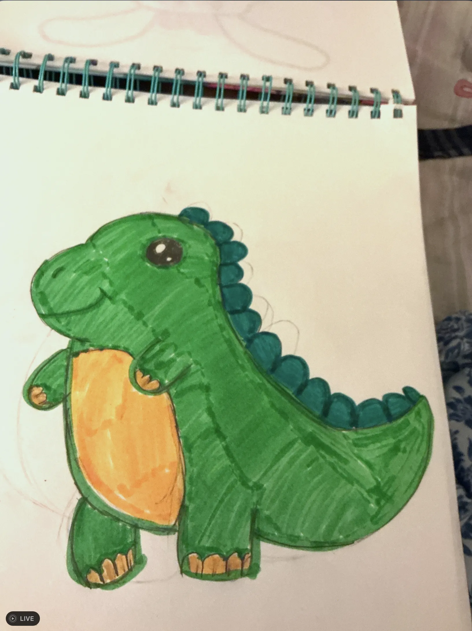 Mia dinosaur original drawing