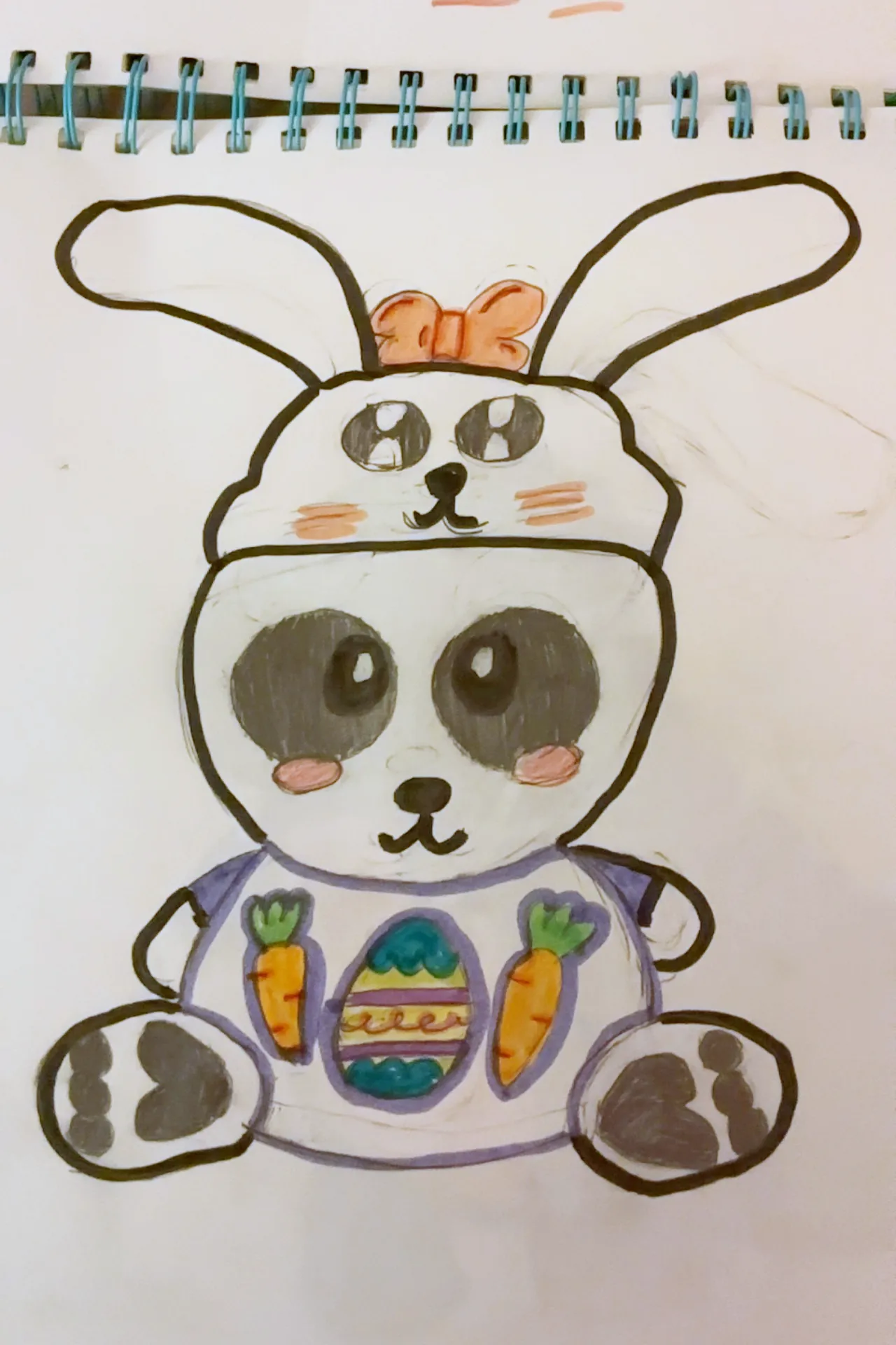 Mia Easter Bunny Panda original drawing