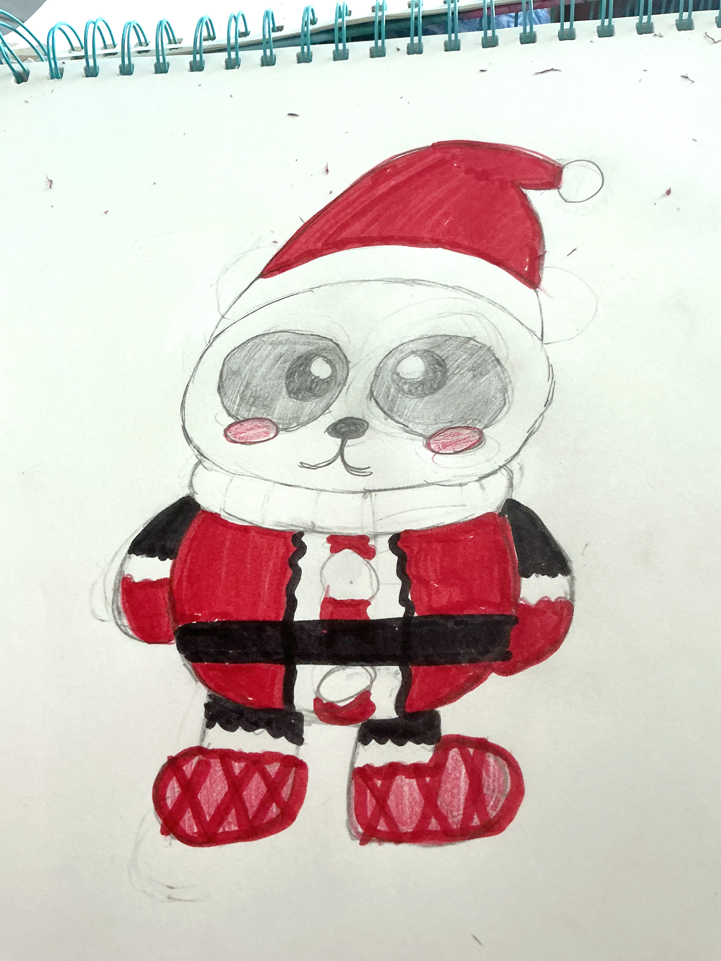 Mia Santa Panda original drawing