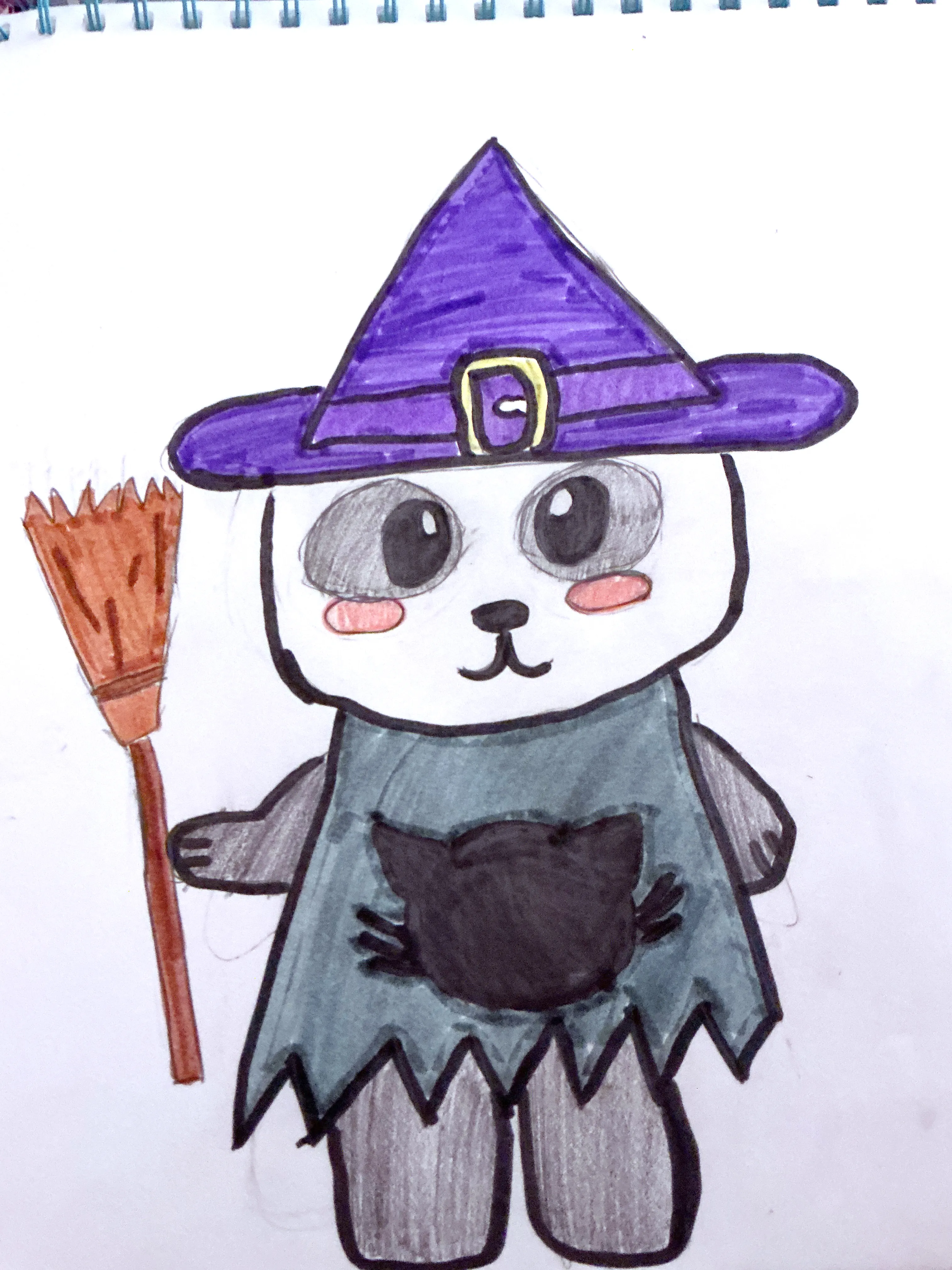 Mia Witch Panda original drawing