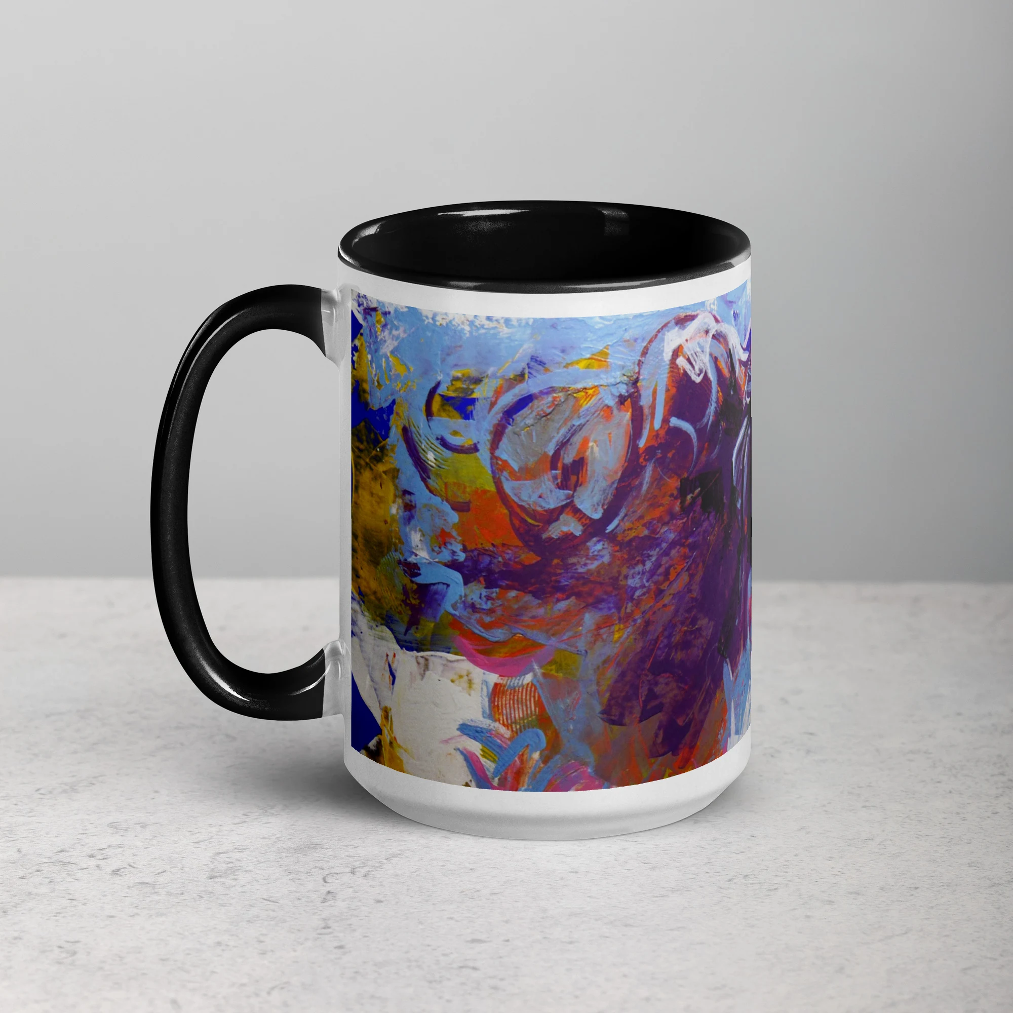 Reverse view of the It's Her Life art mug